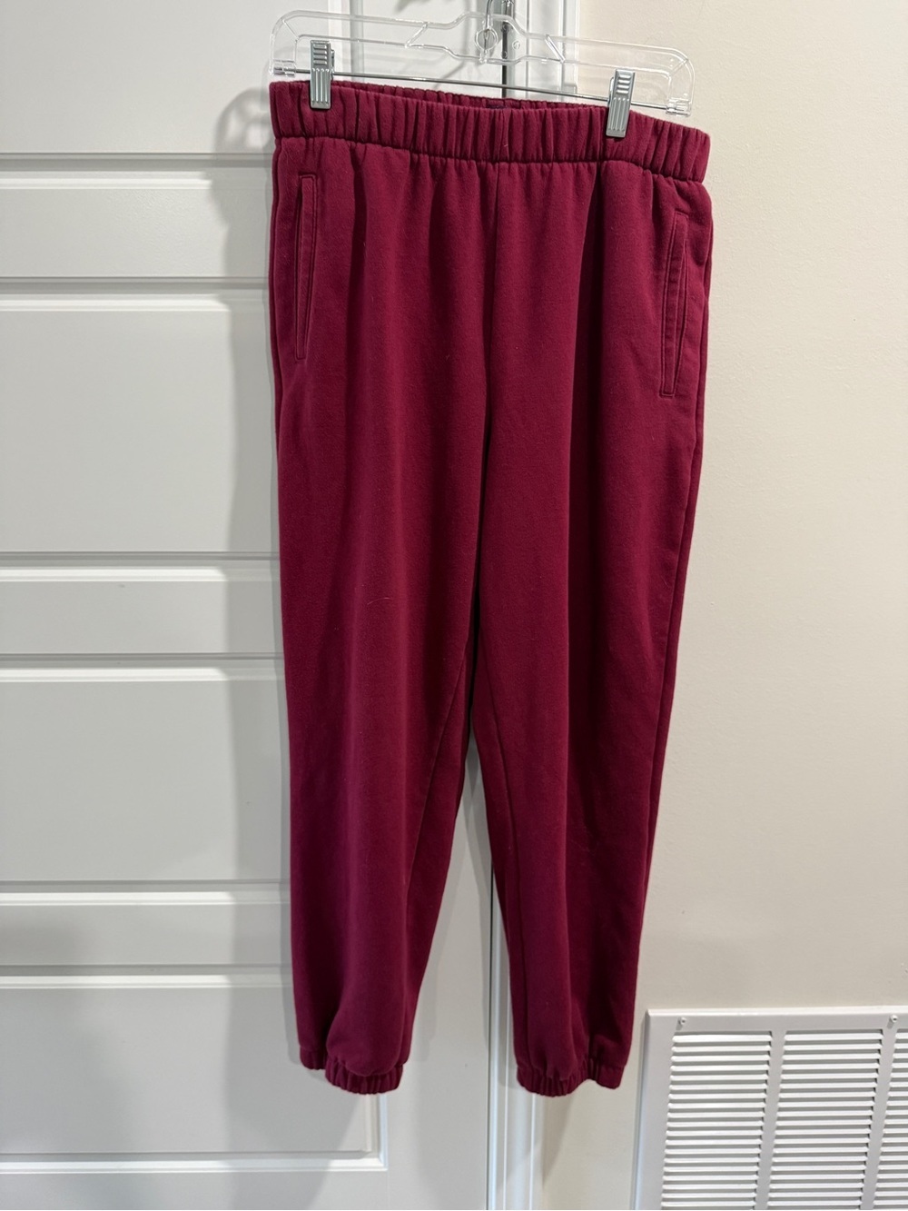 Gap Burgundy Fleece Jogger Autumn Sweatpants Size Medium Back to School Cozy